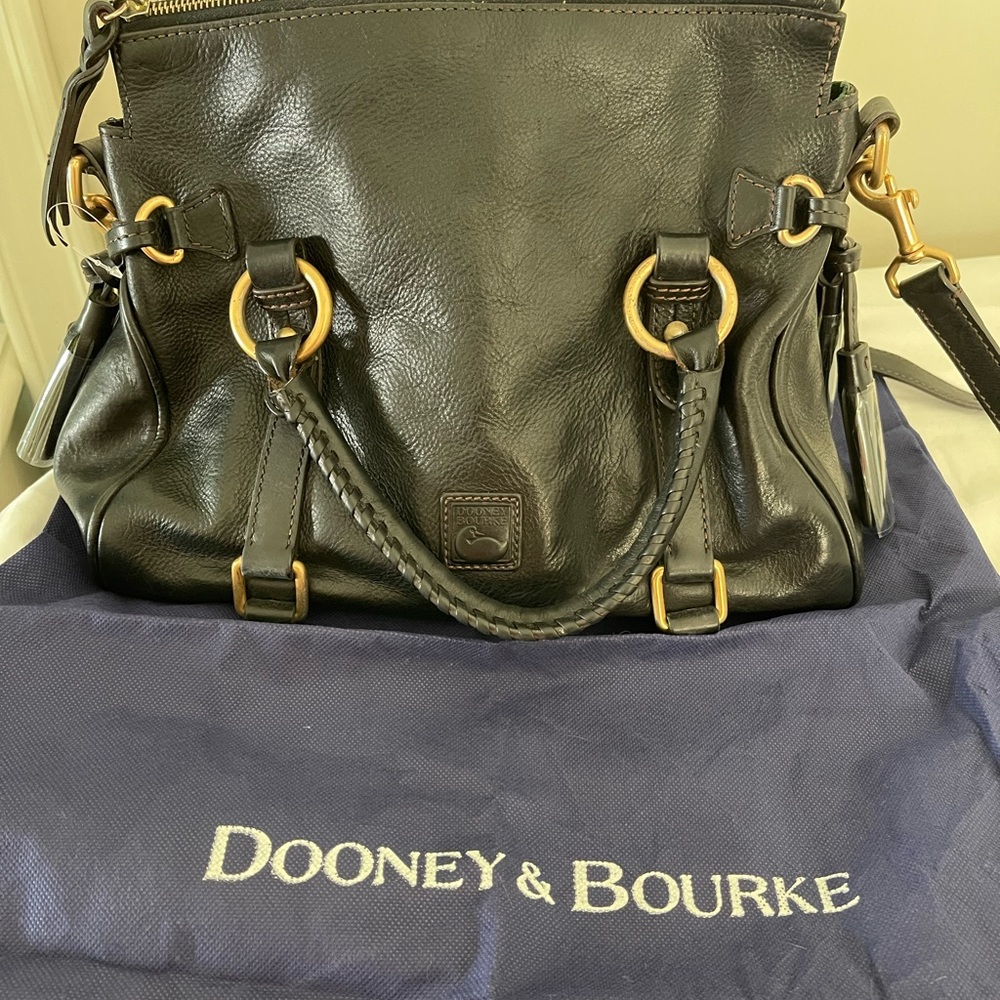 Gorgeous Leather DB Florentine Handbag with gold trim
